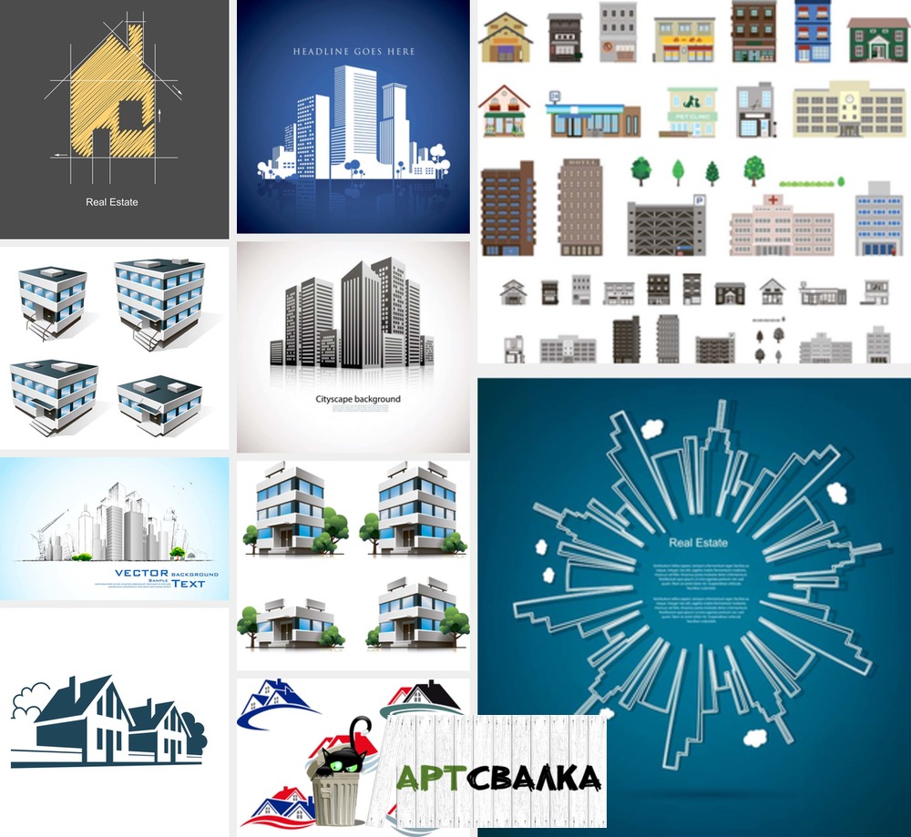 Логотипы и модельки домов для строительных компаний. Часть 1 | Logos and models of houses for construction companies. Part 1